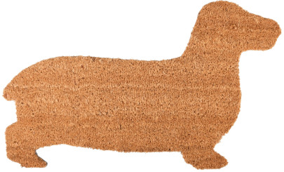 Rivanto® Türmatte Dackel aus Kokosfaser, 75,3 x 45 x 1,7 cm, in Hundeform, Türvorleger, Fußabstreifer, braun 