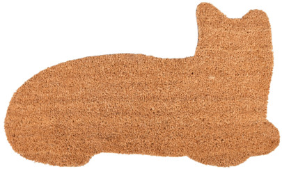 Rivanto® Türmatte Katze aus Kokosfaser, 74,5 x 43 x 1,7 cm, in Katzenform, Türvorleger, Fußabstreifer, braun 