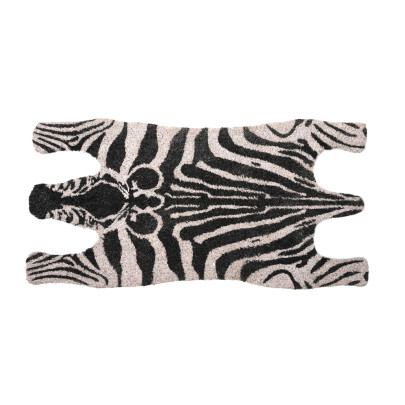 Rivanto® Türmatte mit Zebra-Motiv aus Kokosfasern, Breite 75 x Länge 38 cm, 2 cm dick, Türvorleger, Fußabstreifer, Schuhmatte aus Naturfaser 