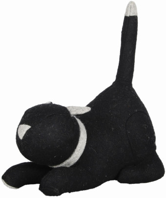 Rivanto® Türstopper Katze, ca. 1,5 kg, in schwarz, mit aufgestelltem Schwanz, lustiger Türkeil, 26,4 x 14,2 x 30,5 cm 