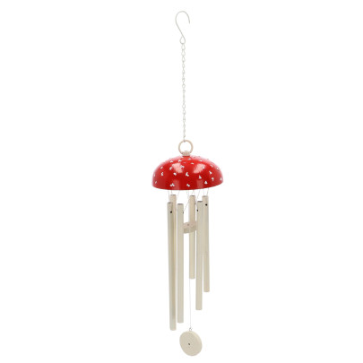 Rivanto® Windspiel Fliegenpilz 64 cm mit Kette Windspiel für draußen hängend 