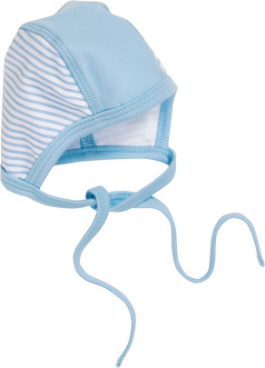 Schnizler Erstlingsmütze Interlock Ringel, in bleu, Größe 50/56 