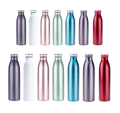 Steuber Edelstahl Thermo Trinkflasche Größe und Farbe wählbar, doppelwandige Isolierflasche mit auslaufsicherem Deckel 