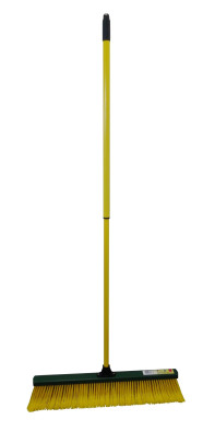 Steuber Krallenbesen mit Teleskopstiel, Kehrbreite 60 cm, Outdoor Besen mit Spezialborsten, grün-gelb Kehrbesen 60 cm