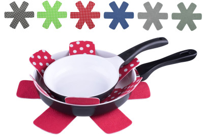 Steuber Pfannenschutz 38 x 38 cm, Stapelhilfe und Kratzschutz für Pfannen, versch. Farben & Sets wählbar 