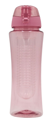 Steuber Trinkflasche Flavour 700ml rosa mit Filtereinsatz, für Sport & Freizeit, Schraubverschluss mit Dichtungsring, Tragelasche rosa