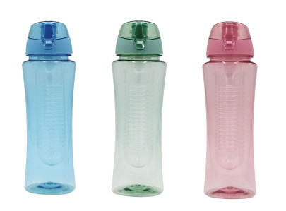 Steuber Trinkflasche Flavour 700ml mit Filtereinsatz, Farbe wählbar, für Sport & Freizeit, Schraubverschluss mit Dichtungsring, Tragelasche 