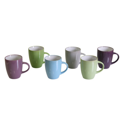 TESTRUT - Kaffeebecher Keramik 6 Farben sortiert 