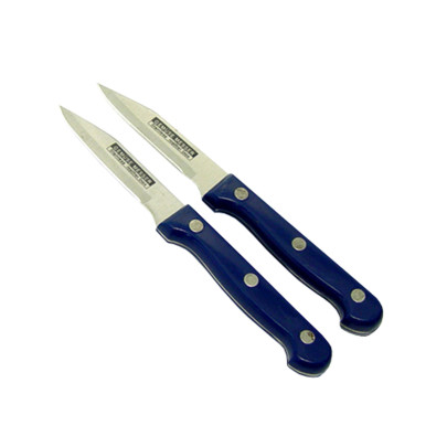 TOP STAR - Gemüsemesser 80 mm 2 Stück blaue Griffe mit Nieten 