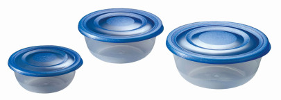 Vorratsdosen-Set, 3-teilig, rund, mit Deckel, sortiert 