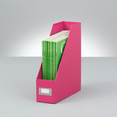 Zeller Magazinbox, Zeitschriftenhalter für Schreibtische, Pappe, pink pink