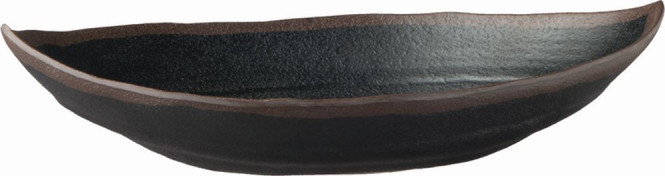 APS Blattschale -MARONE-, Melamin, schwarz, 25,5 x 14 cm, H: 5,5 cm