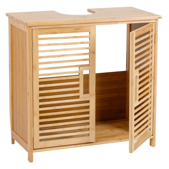 AXENTIA Bambus Waschbecken-Unterschrank, 60 x 58 x 30 cm, Badezimmer