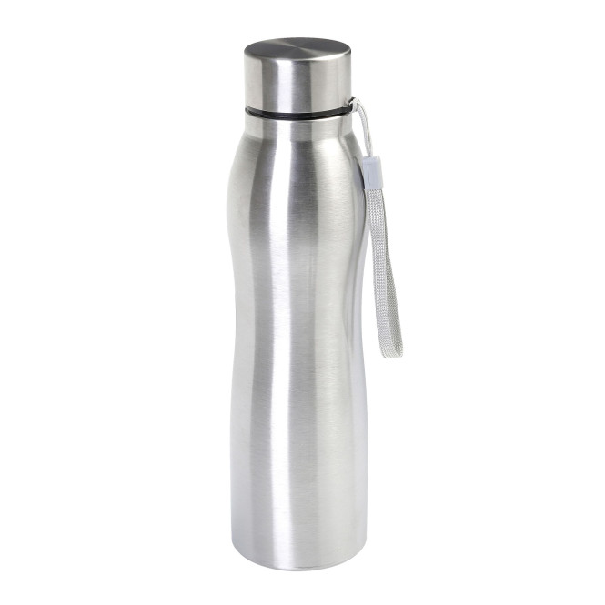AXENTIA Design Thermoflasche 1000 ml geschwungene Form, Edelstahl-Trinkflasche doppelwandig für Büro & Alltag