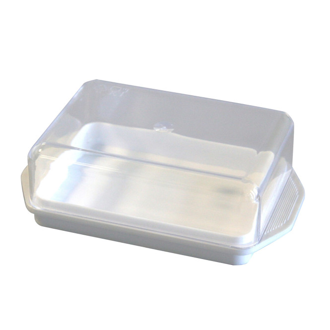 AXENTIA Kühlschrank-Butterdose weiß, Deckel transparent