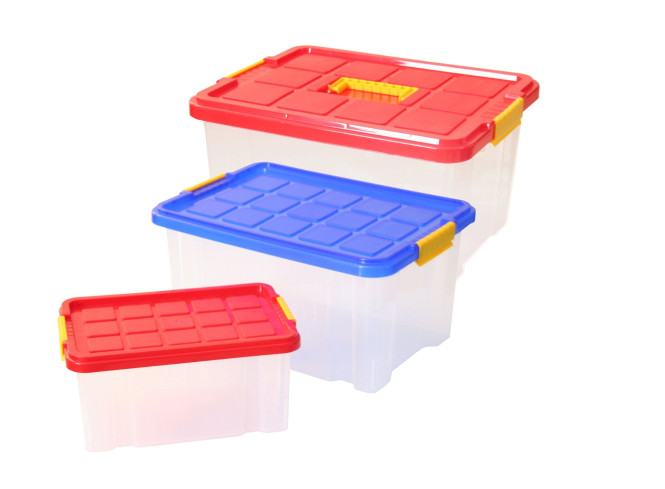 AXENTIA Unibox-Set, Stapelboxen, Universalboxen, Spielzeugkisten in 3 verschiedenen Größen, 5 Liter, 15 Liter und 27 Liter, Set von Danto®