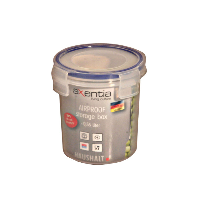 AXENTIA Airproof Vorratsdose Aufbewahrungsbox, Frischhaltedose, Multifunktionsbox transparent, 0,55 Liter Ø 10 cm, Höhe 11,5 cm
