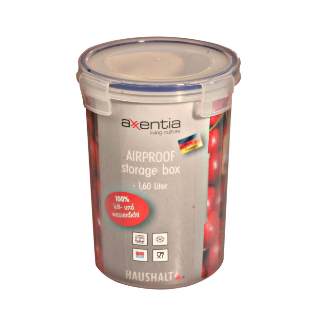 AXENTIA Airproof Vorratsdose Aufbewahrungsbox, Frischhaltedose, Multifunktionsbox transparent, 1,60 Liter Ø 13 cm, Höhe 18 cm