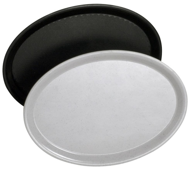 Contacto Tablett, Glasfaser Polyester oval, rutschhemmend 29 x 21 cm, schwarz