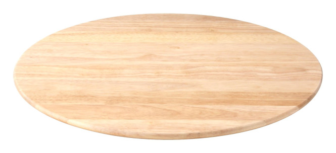 Continenta Drehplatte aus Gummibaumholz, Servierplatte, Drehbrett, Drehteller, Käseplatte, Größe: Ø 40 x 3,5 cm