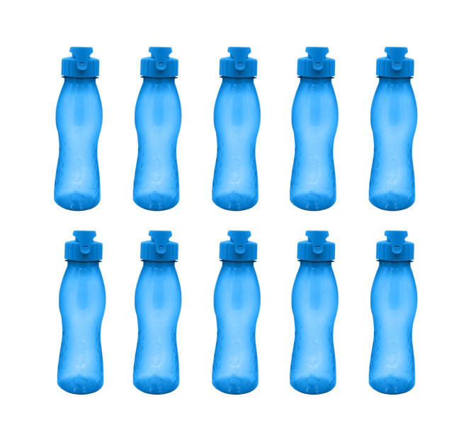 10 Stück culinario Trinkflasche Flip Top, BPA-frei, 700 ml Inhalt, dunkelblau