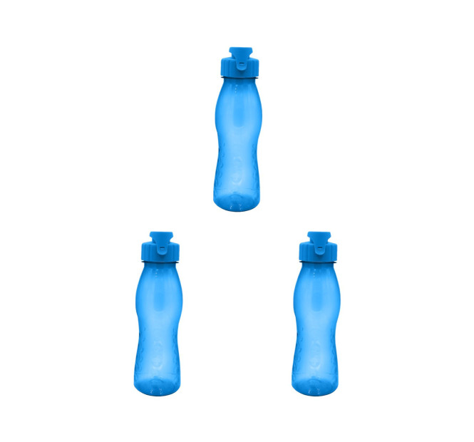 3 Stück culinario Trinkflasche Flip Top, BPA-frei, 700 ml Inhalt, dunkelblau