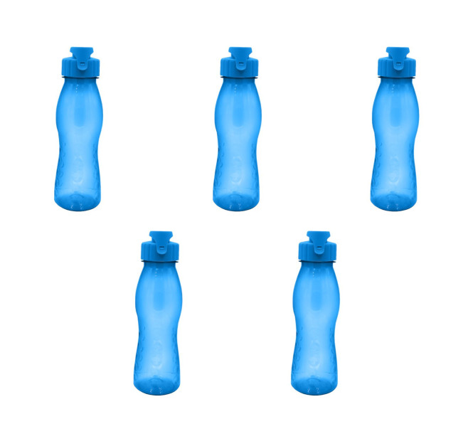5 Stück culinario Trinkflasche Flip Top, BPA-frei, 700 ml Inhalt, dunkelblau