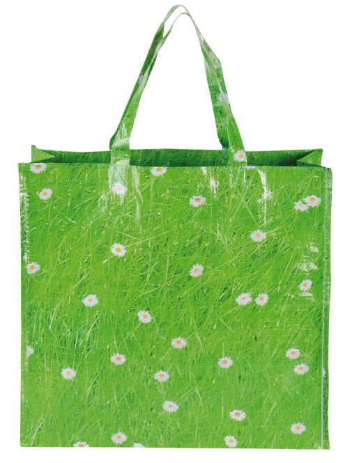 Esschert Design Einkaufstasche, Allzwecktasche mit Motiv Wiese, ca. 45 cm x 15 cm x 42 cm