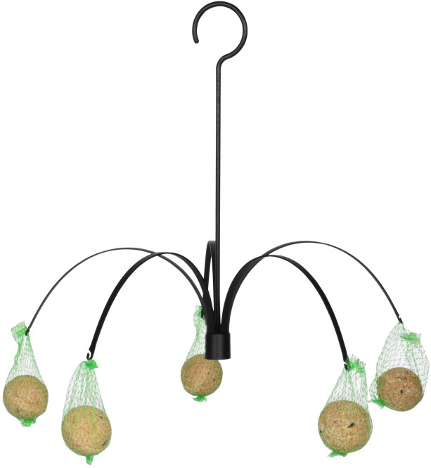 Esschert Design Futterpalme für Wildvögel, H 40,8 cm, Drahtstärke ca. 3 cm, hängend, aus Kunststoff, mit Aufhängehaken, attraktive Futterstation