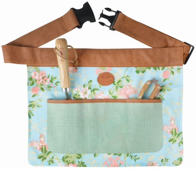 *NEU*: Gartenwerkzeuggürtel aus Jute mit Bauchtasche, bunt