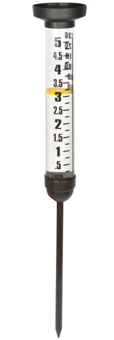 Esschert Design Regenmesser aus Plastik, 12 x 12 x 105 cm, Größe L, Niederschlagsmesser, Wetterstation