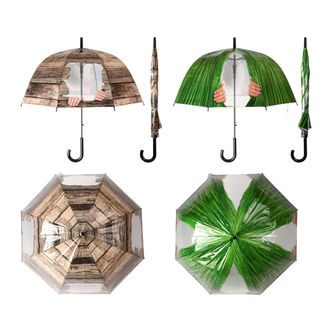 Esschert Design Regenschirm Kuckuck! Sortiertes Design, Ø 83 x 83,5 cm, Polyester/Stahl, Kunststoffgriff
