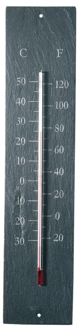 3 Stück Esschert Design Thermometer, Temperaturmesser aus Schiefer, Anzeige in Fahrenheit und Celsius, ca. 10 cm x 45 cm