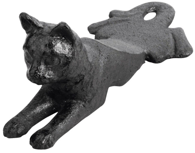 2 Stück Esschert Design Türstopper, Türpuffer Motiv Katze aus Gusseisen, ca. 17 cm x 8 cm x 6,8 cm