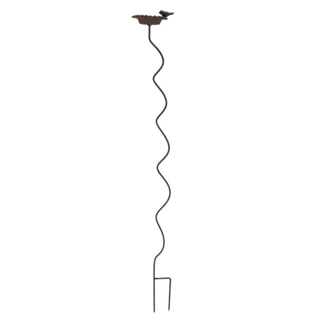 Esschert Design Vogeltränke auf Pflanzenstabspirale 128 cm, Futterschale und Stab aus Gusseisen
