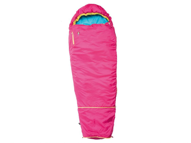 Grüezi bag Kids Grow Colorful Rose mitwachsender Kinderschlafsack, Körpergröße 100-150 cm, Mumienschlafsack, 1000g, Ø21 x 15 cm, raschelfrei