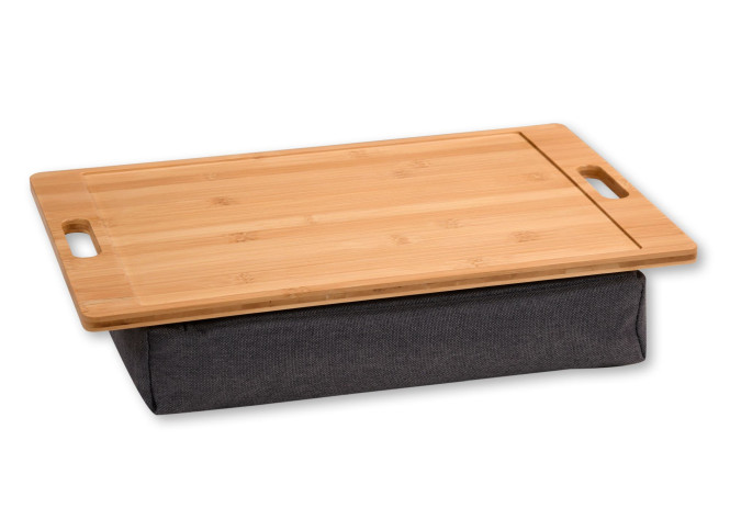 Kesper Knietablett, großes Tablett mit Kissen, 45 x 31 cm, Höhe ca. 8 cm, FSC-Bambus, Couch-Tablett, Bett-Tablett