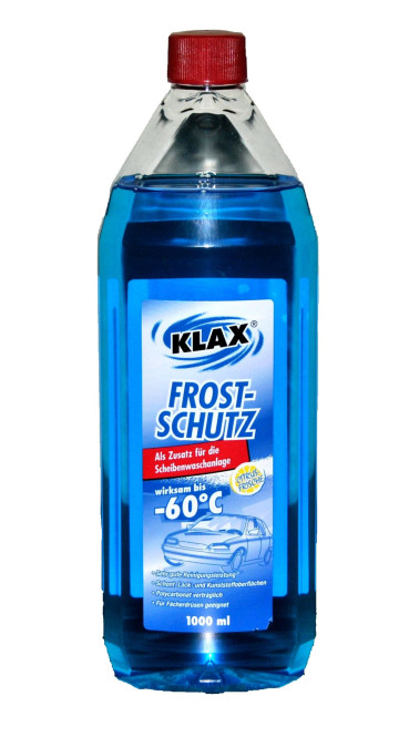 12 Flaschen KLAX® Scheiben Frostschutz für Ihr Auto, bis -60°, Zitrusduft, gebrauchsfertig, verdünnbar, jeweils 1 Liter, Set by Danto®