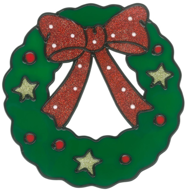 MagicGel Fensterbilder Weihnachten - Kranz (17 x 17 cm), Fensterdeko