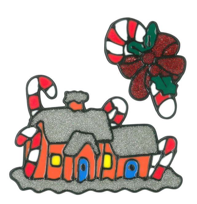 Magicgel Fensterbilder Weihnachten Lebkuchenhaus 16 X 17 Cm Fensterdeko Fur Das Basteln Mit Kindern