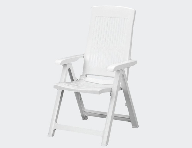 2 Stück PROGARDEN Klappsessel Tampa, Liegestuhl, Gartenstuhl, 50 x 44 x 111 cm, in weiß, aus Kunststoff