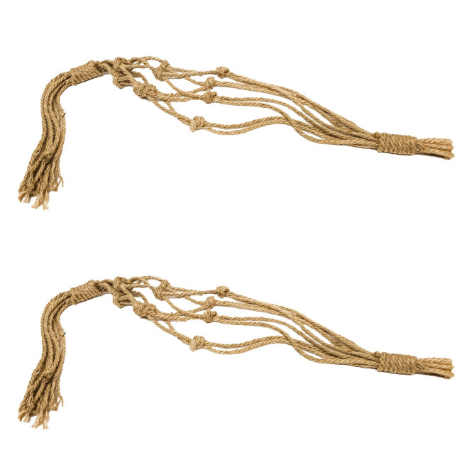 2 Stück Rivanto® Blumenampel Makramee Seil für hängende Töpfe Gesamtlänge 170 cm für Blumenschalen bis 35 cm Durchmesser beige
