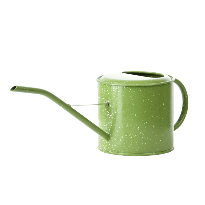 Rivanto® Gießkanne Emaillelook grün, 1350 ml, verzinkter Stahl, Indoor-Gießkanne, L36,5 cm, Ø13,5 cm