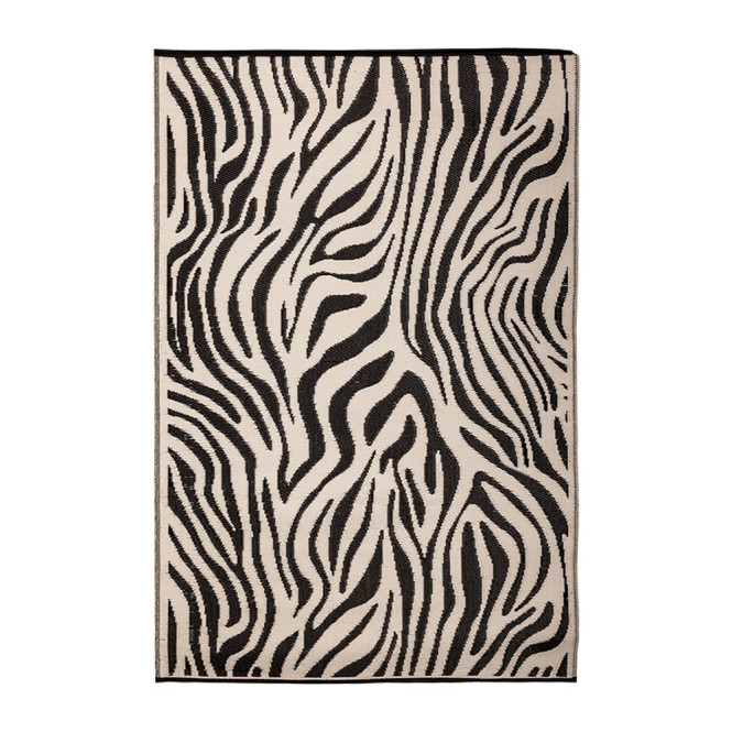 Rivanto® Gartenteppich Zebra 150 x 242,5 cm aus Kunststoff, Schuhmatte/Tischuntersetzer für Terrasse & Balkon, Balkonteppich, Terrassenteppich