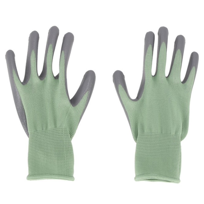 Rivanto® Nitrile Garten-Handschuhe grün Größe M 12 x 24,5 cm Schutzhandschuhe für Gärtner