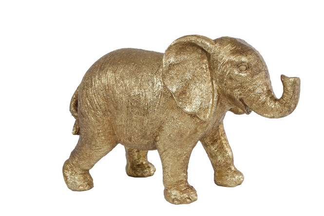 Rivanto® Skulptur Elefant für den Indoorbereich 17,5x7x12 cm gold Polystone