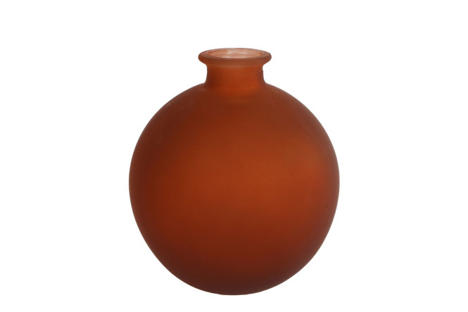 Rivanto® Glas Vase Artemis S matt terracotta Ø16 x 18 cm Blumenvase, dickes Glas, robuster Blumentopf