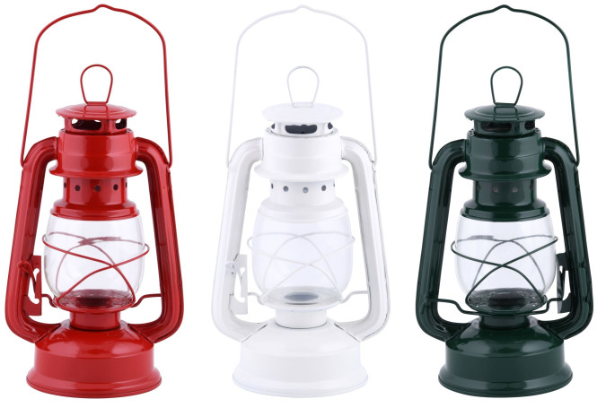 3 Stück Rivanto® Windlicht Laterne aus Metall, 15 x 11,5 x H24 cm, Glas-Korpus, Terrassen Beleuchtung im Öl-Lampen Design