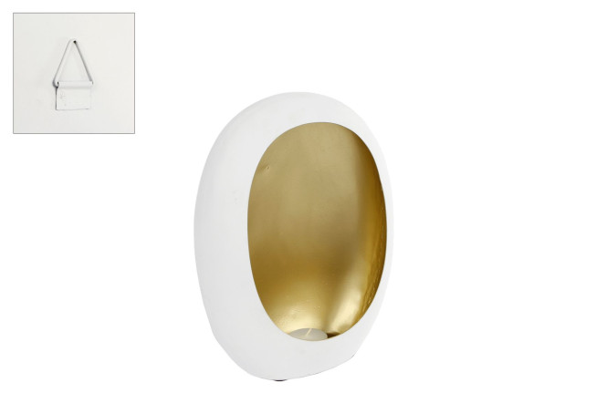 Rivanto® Windlicht Pim zum Aufhängen goldene Innenseite Teelichthalter für ein Teelicht Maße 18 x 11 x 26 cm