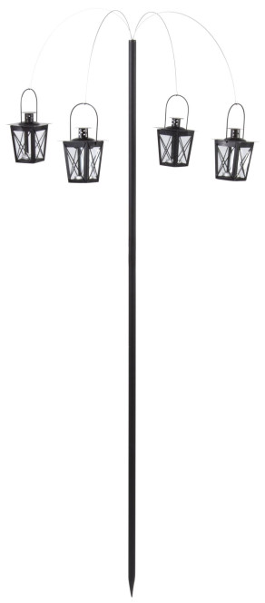 2 Stück Rivanto® Windlichtpalme mit 4 Windlichtern, Ø 62 x H143 cm, Metallstiel mit 4 Metalldrähten und Windlichtern, Gartendekoration, Gartenlicht
